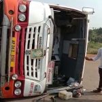 RTC Bus accident in Nellore- Chennai Highway...